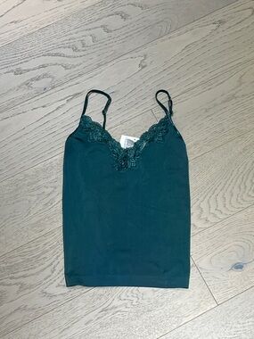 Calvin Klein Emerald Green Lace-Trim Camisole